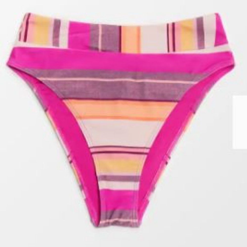 Stripped hipster bikini bottom by cupshe size large